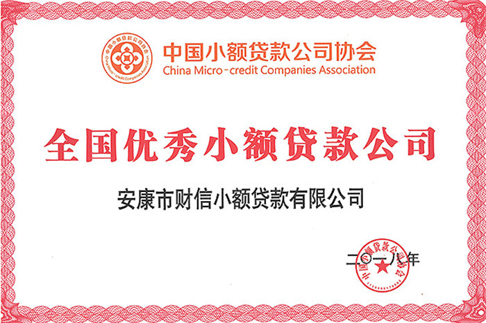 全国优秀小额贷款公司