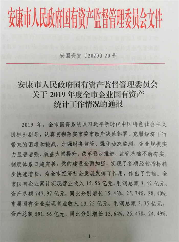 财信担保公司荣获市国资委统计工作先进表彰