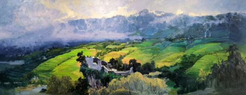 安康美术馆收藏安徽省美术家集体创作《山水安康》油画作品