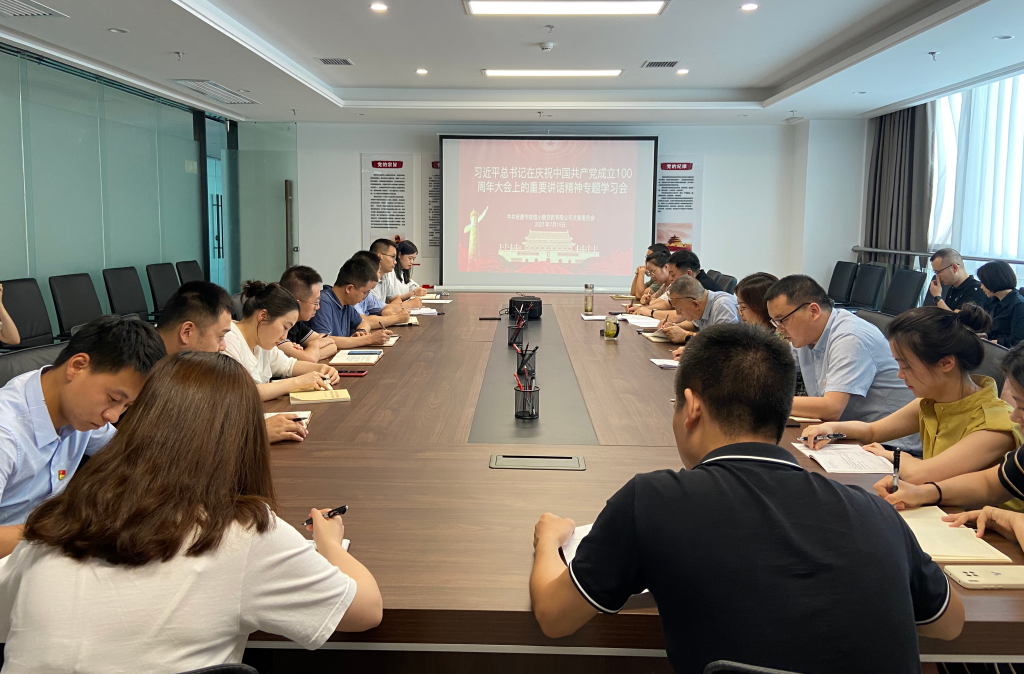 财信小贷公司党支部举行“习近平总书记在庆祝中国共产党成立100周年大会上重要讲话精神”专题学习会