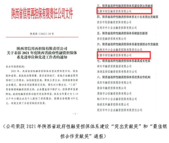 【要闻】喜讯！财信担保公司工作荣获省市四项通报表彰